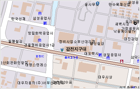 동서고가도로 사상IC 쪽방면으로 대도택시를 지나 부산장례식장 전 그사이 감전지구대위치 하고 있습니다